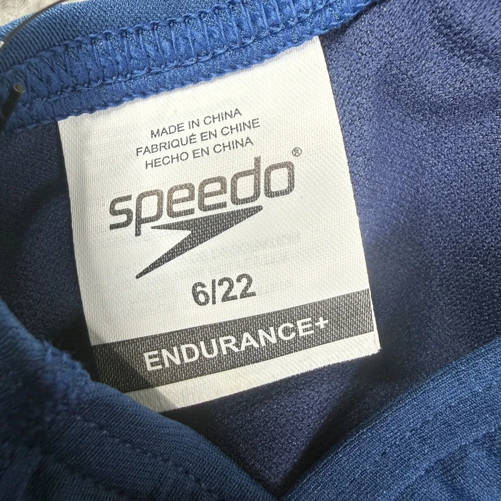 Speedo Endurance+ Swimsuit Girls 6/22 Navy Super Pro Back Youth Training NWT New